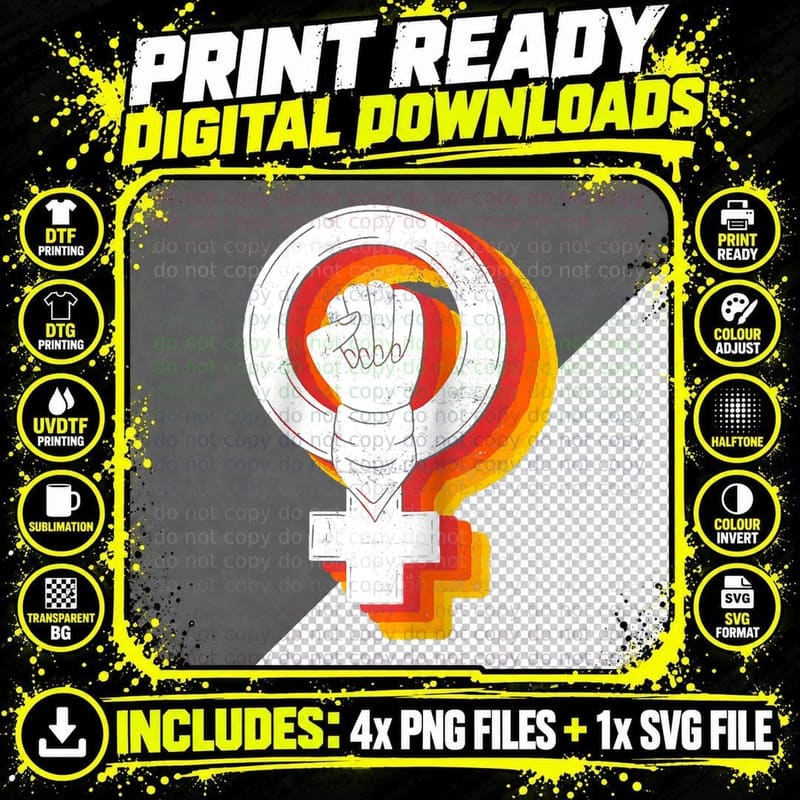 Girl Power Women Rights Equality Feminism Feminist Png SVG Digital Bundle