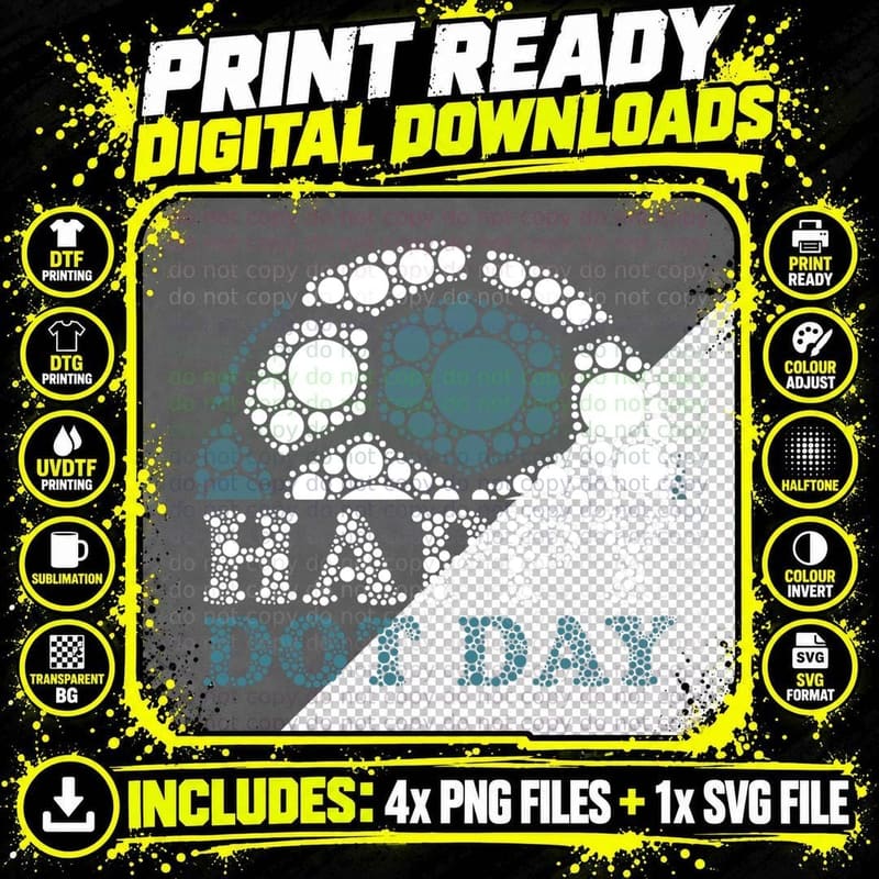Happy Dot Day Celebration Soccer Player Coaches Boys Png SVG Digital Bundle