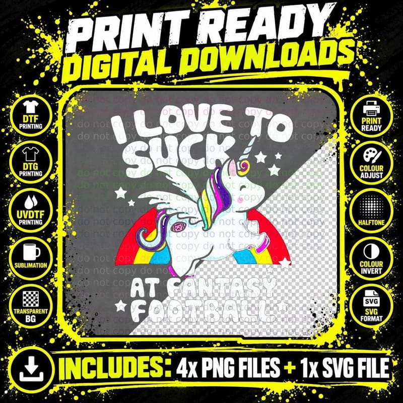 I Love to Suck at Fantasy Football Png SVG Digital Bundle