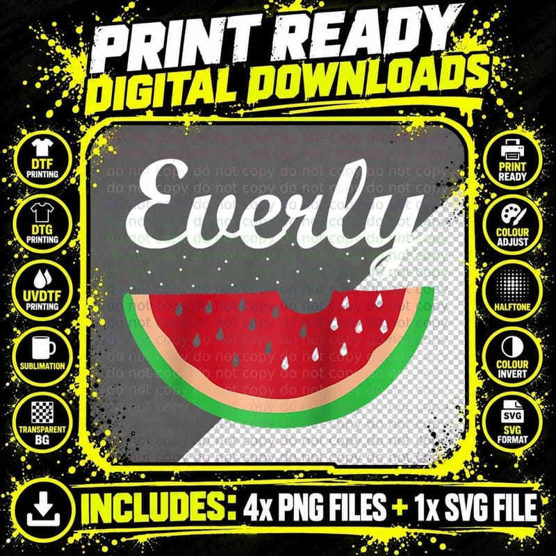 Kawaii Watermelon Lover Tropical Fruit Vegan Hello Png SVG Digital Bundle