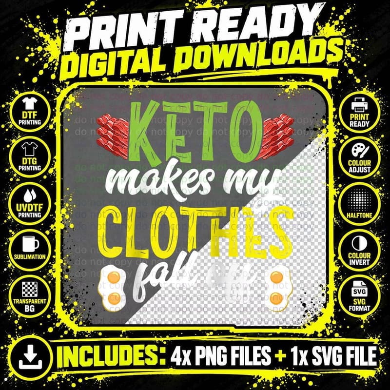 Keto Makes Fall off Ketogenic Diet Ketone Health Png SVG Digital Bundle