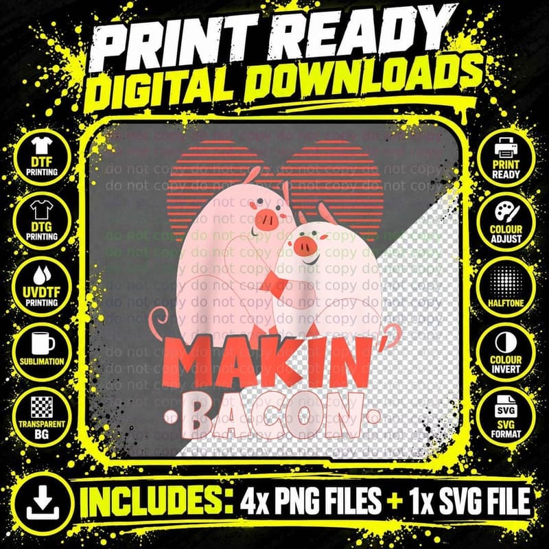 Makin' Bacon Meat Lover Bacon Eater Keto Ketogenic Png SVG Digital Bundle