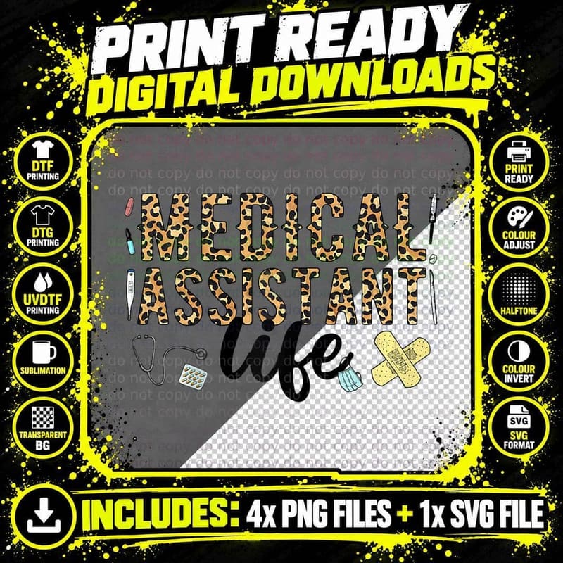 Medical Assistant Life Med Assistant Exclusive Modern Png SVG Digital Bundle