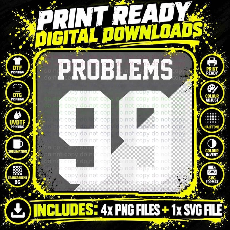 Mens Problems 99 Ain't 1 Matching Couples Outfits S Png SVG Digital Bundle