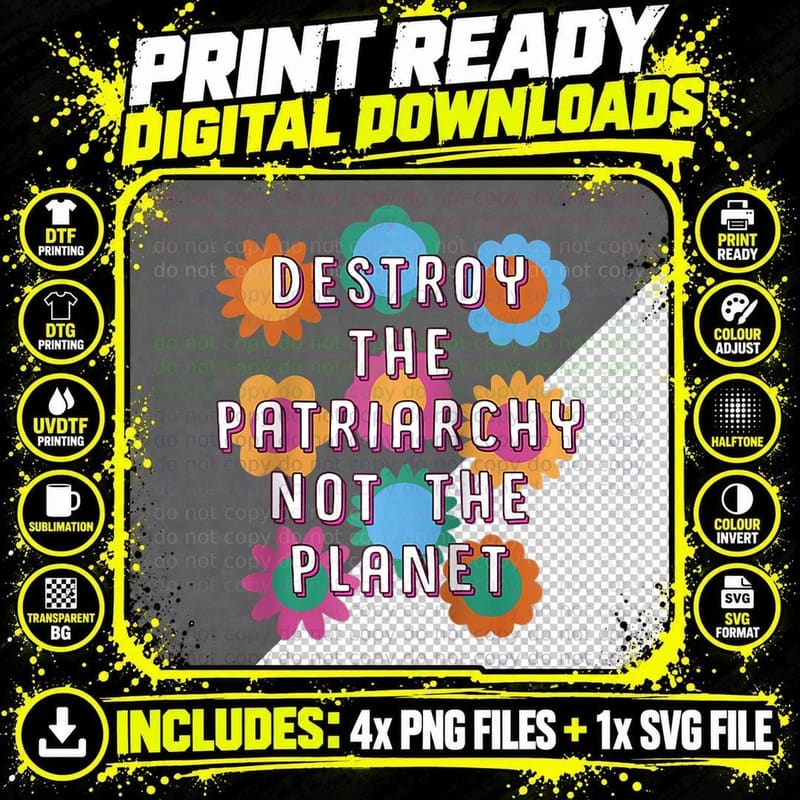 Patriarchy Not the Planet Feminist Quotes Feminism Png SVG Digital Bundle