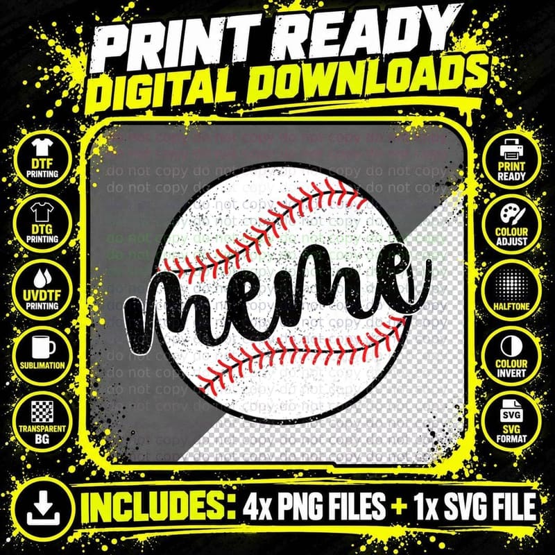 Proud Baseball Meme Grandma of a Baseball Player Png SVG Digital Bundle