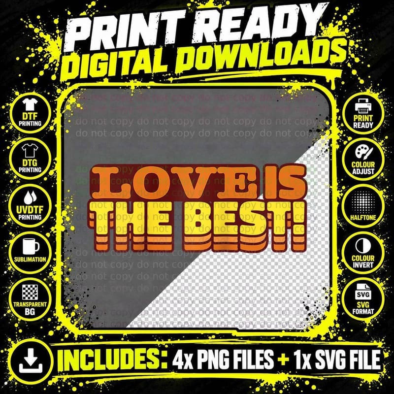 Retro Clubbing 70's Discos Love Is the Best, Love T-Shirt Png SVG Digital Bundle