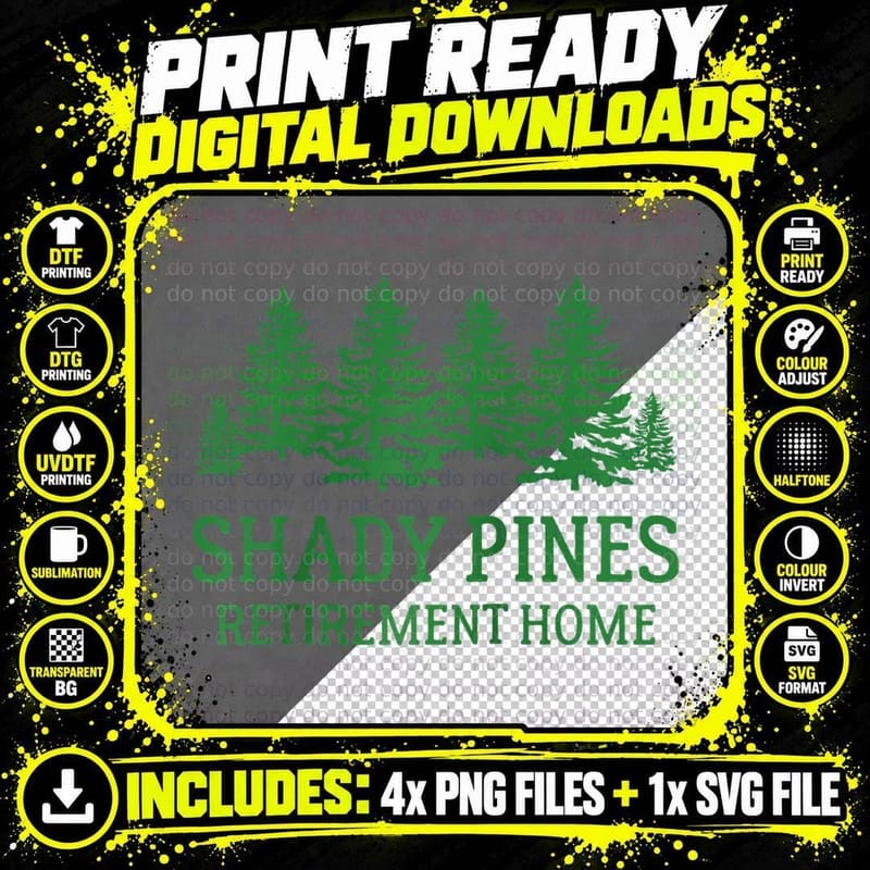 Shady Pines Retirement Home Exclusive Modern Png SVG Digital Bundle