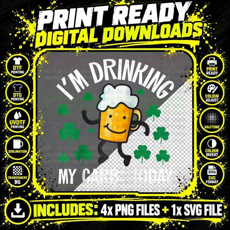 St Patricks Day Drinking My Carbs Keto Low Carb Beer Png SVG Digital Bundle