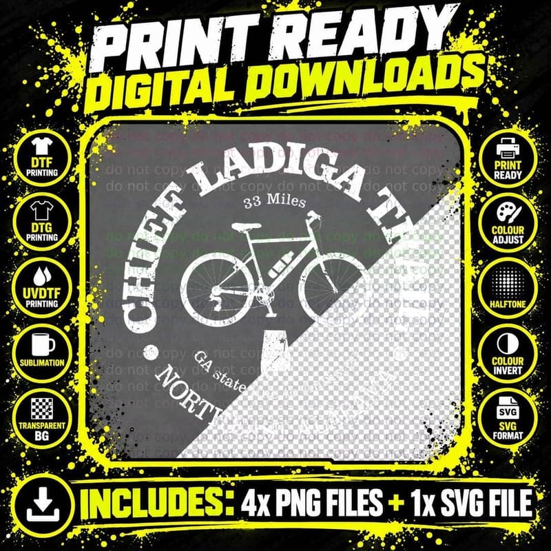 The Chief Ladiga Trail Vintage Bicycling and Cycling Png SVG Digital Bundle