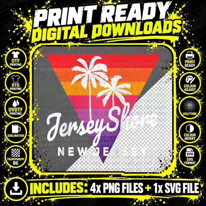 Trendy Jersey Shores Disco Party Throwback Jersey Shore Png SVG Digital Bundle