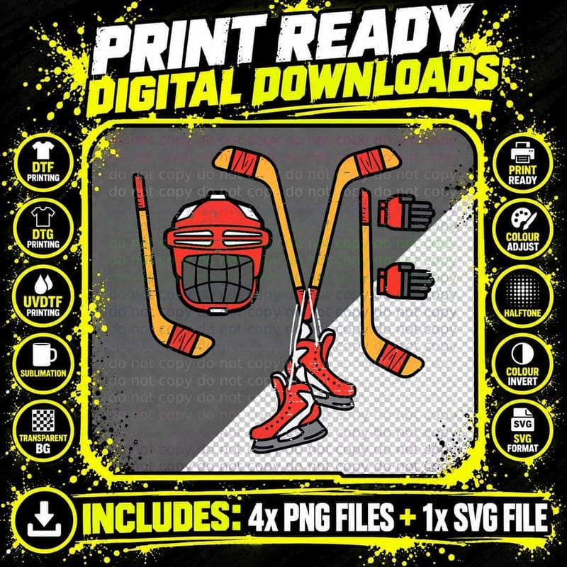 Valentines Day Love Ice Hockey Sports Goalie Men Boys Png SVG Digital Bundle