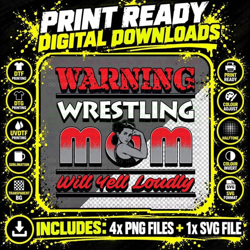 Wrestling Mom Hoodie - Sweater Coach Gift Women Png SVG Digital Bundle