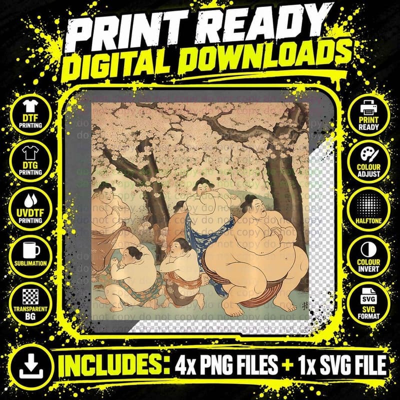 A Tribute to Artistry Sumo Wrestling Japanese Culture Png SVG Digital Bundle
