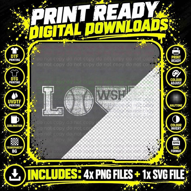 Baseball Washington DC Team, Love Baseball National Png SVG Digital Bundle