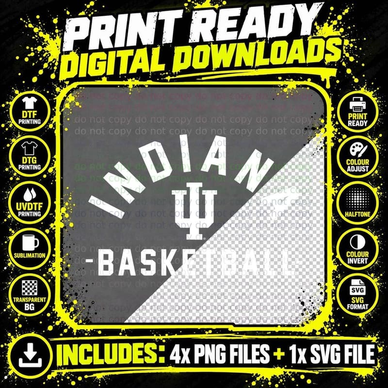 Indiana Arch Mascot Basketball T-Shirt Png SVG Digital Bundle