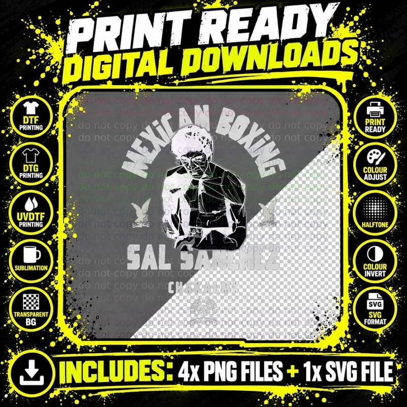 Mexican Boxing Legend - Sal Sanchez - Chakalmx T-Shirt Png SVG Digital Bundle
