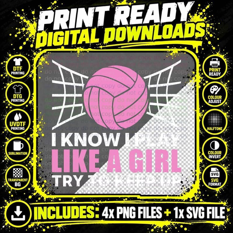 Cool Volleyball for Women Girls Ladies Setter Libero Png SVG Digital Bundle