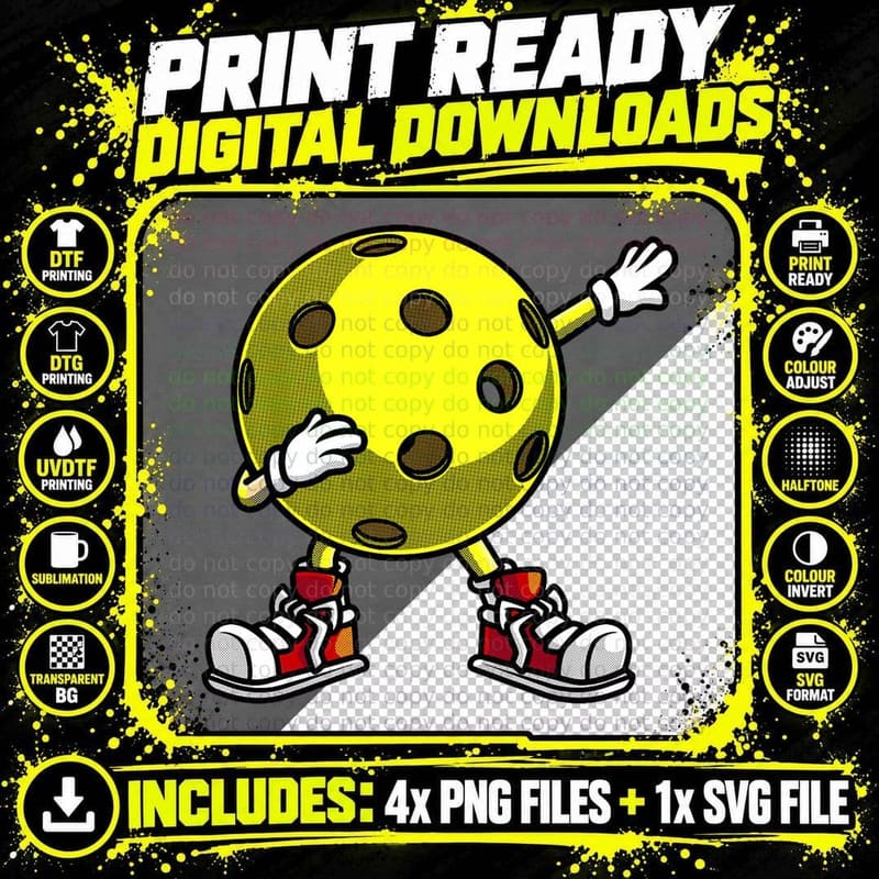 Cute Pickleball Design for Men Women Dink Pickleball Png SVG Digital Bundle