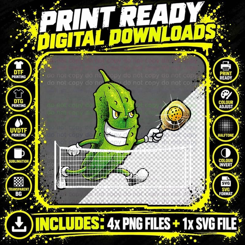 Cute Pickleball for Men Women Racket Sport Pickleball Png SVG Digital Bundle