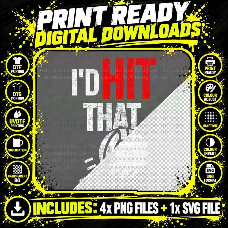 I'd Hit That Volleyball T-Shirt Png SVG Digital Bundle