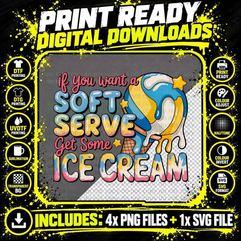 If You Want a Soft Serve Get Some Ice Cream Volleyball Png SVG Digital Bundle