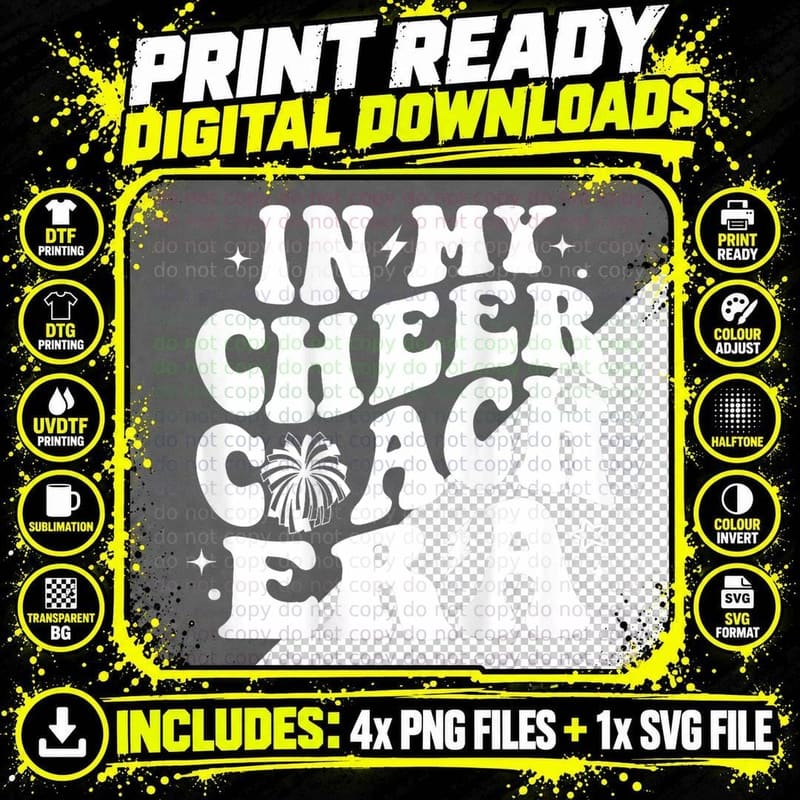 In My Cheer Coach Era (2 Side), Cheerleading Png SVG Digital Bundle