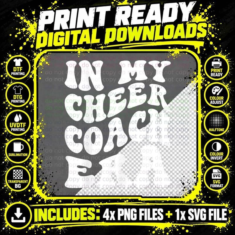 In My Cheer Coach Era (on Back), Cheerleading Png SVG Digital Bundle