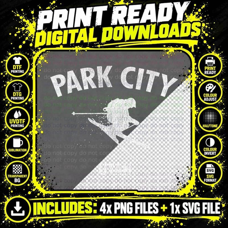 Park City Skiing T-Shirt Ski Utah Gift Tee Png SVG Digital Bundle