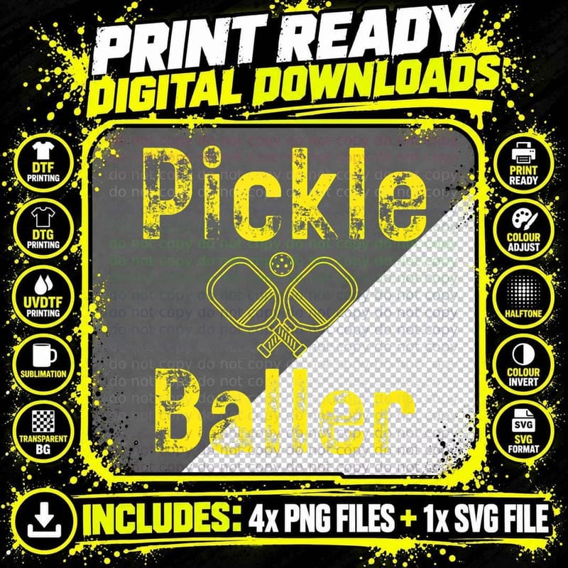 Pickle Baller, Pickleball Sports, Pickleball GIFTS Png SVG Digital Bundle