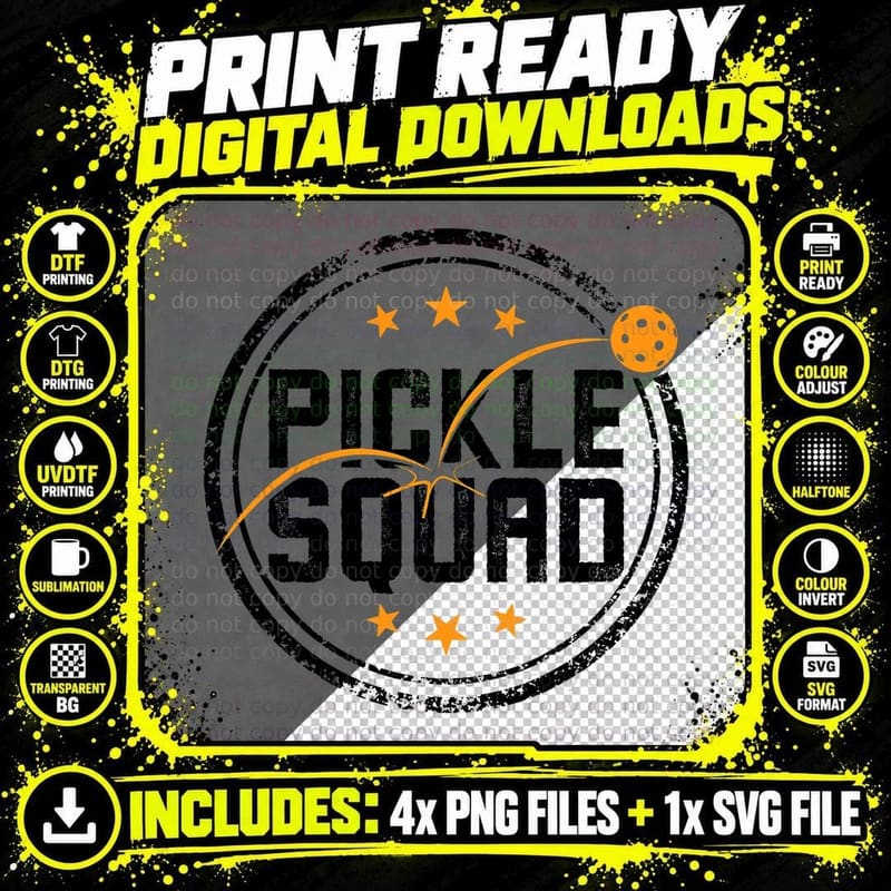 Pickle Squad Pickleball Shirt for Pickleball Player Png SVG Digital Bundle