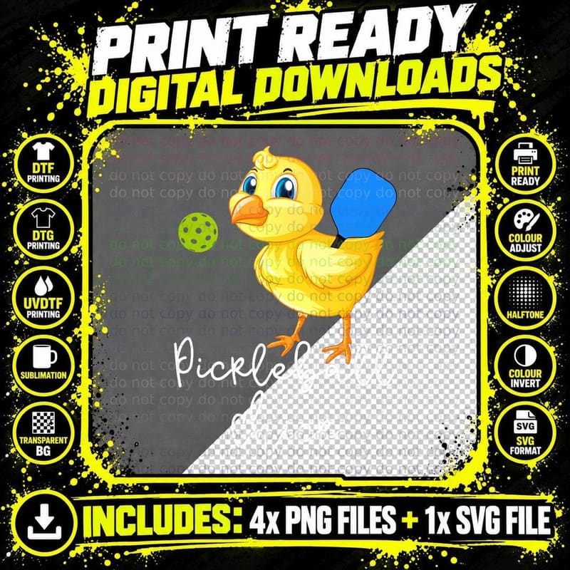 Pickleball Chick Cute Pickle Ball, Pickleball Sport Png SVG Digital Bundle