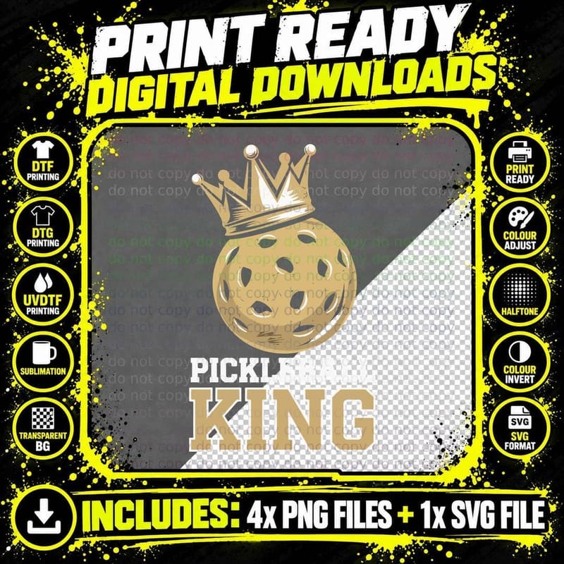 Pickleball King Pickleball T-Shirt Png SVG Digital Bundle