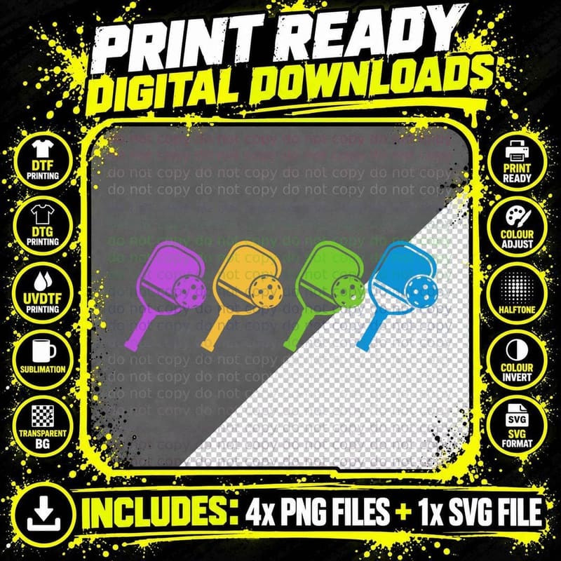 Pickleball Player Paddleball Sport and Pickleball T-Shirt Png SVG Digital Bundle