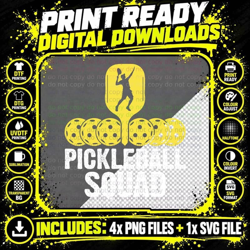Pickleball Squad Pickleball T-Shirt Png SVG Digital Bundle