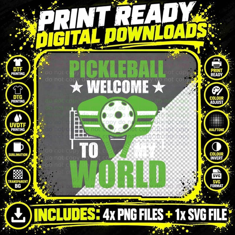 Pickleball Welcome to My World Pickleball T-Shirt Png SVG Digital Bundle