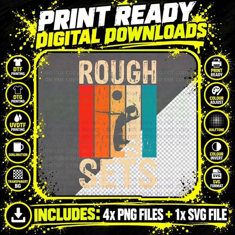 Rough Sets for a Volleyball Player Volleyball Club Png SVG Digital Bundle