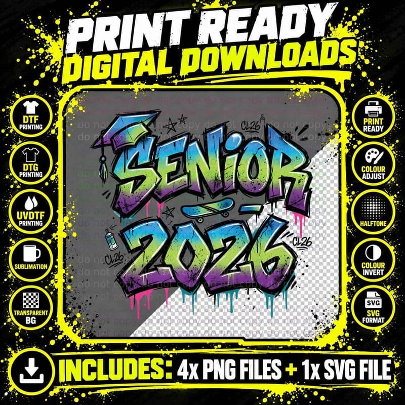 Senior 2026 Cl26 Graduation T-Shirt Png SVG Digital Bundle