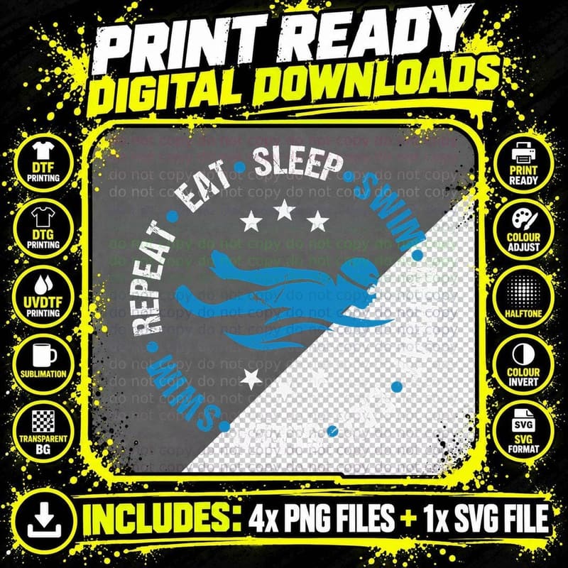 Swimmers Swimming Eat Sleep Swim Team Eat Sleep Swim Png SVG Digital Bundle