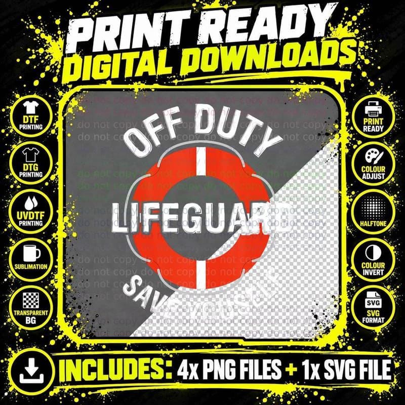 Swimming Gifts off Duty Save Yourself Swimming Pool Png SVG Digital Bundle