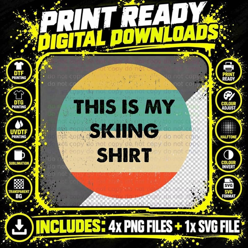 This Is My Skiing T-Shirt Png SVG Digital Bundle