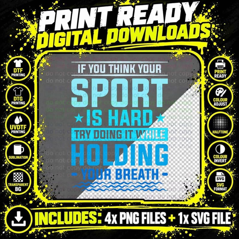 Try Doing It While Holding Your Breath Swimming Swim Png SVG Digital Bundle