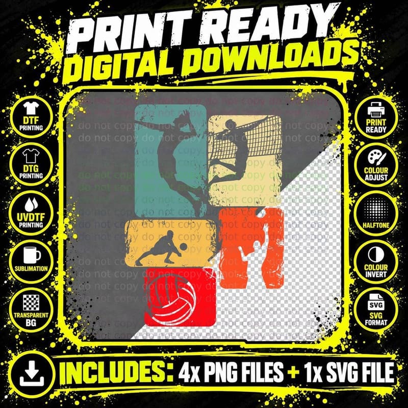 Volleyball Boys Men Youth T-Shirt Png SVG Digital Bundle
