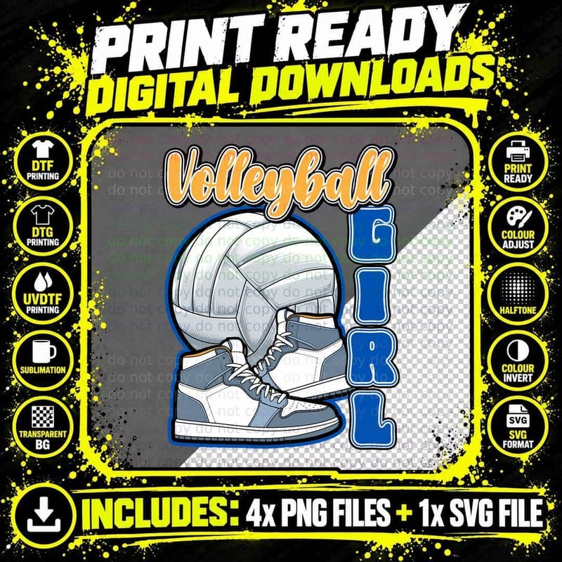 Volleyball Girl Volleyball T-Shirt Png SVG Digital Bundle