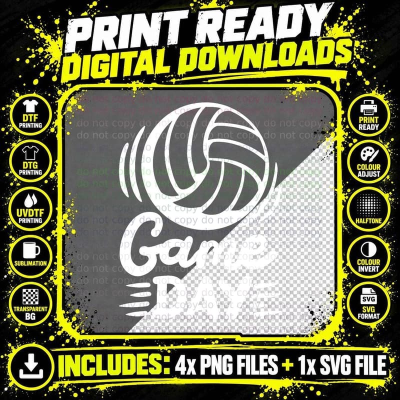 Volleyball Player Game Day T-Shirt Png SVG Digital Bundle