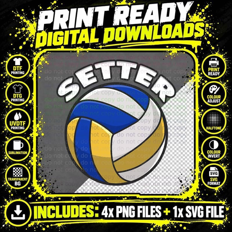 Volleyball Setter Volleyball Gifts for Teen Girls Png SVG Digital Bundle