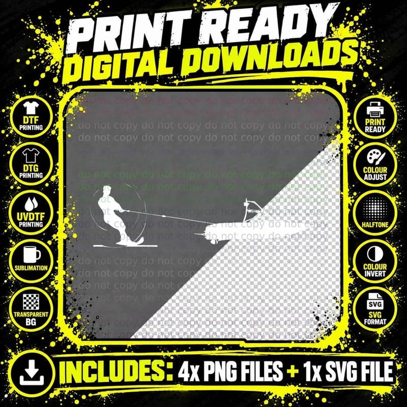 Water Ski - Water Skiing Gift for Water Skiers T-Shirt Png SVG Digital Bundle