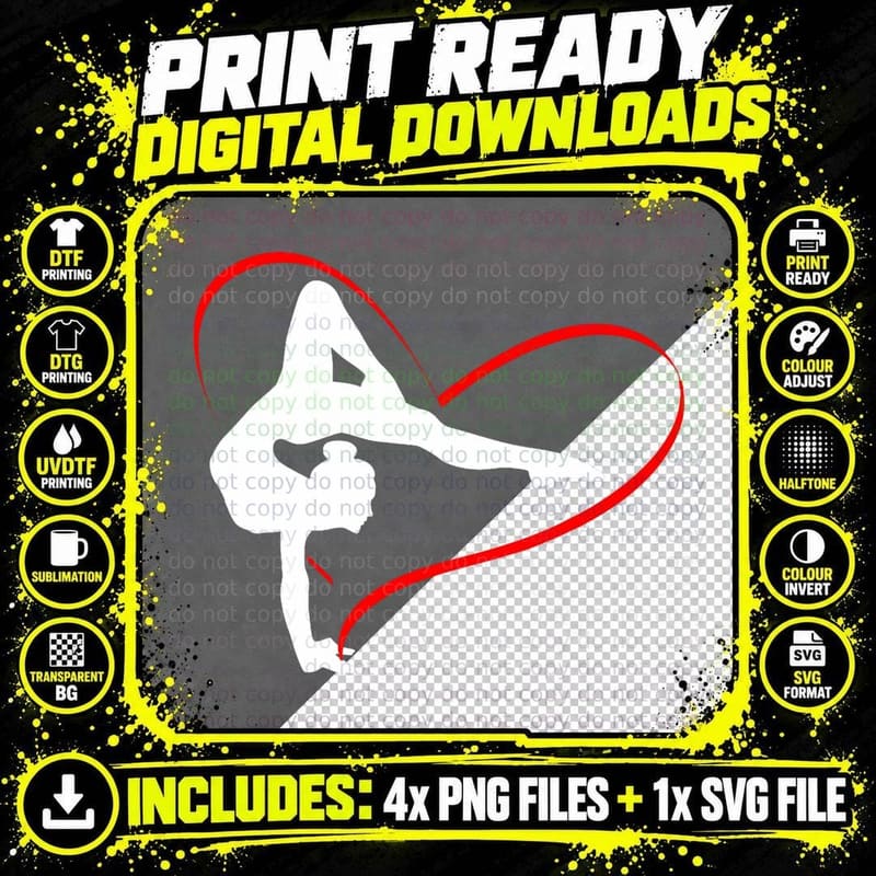 Gymnastics Gymnast Artistic Aesthetic Rhythmic Wheel Png SVG Digital Bundle
