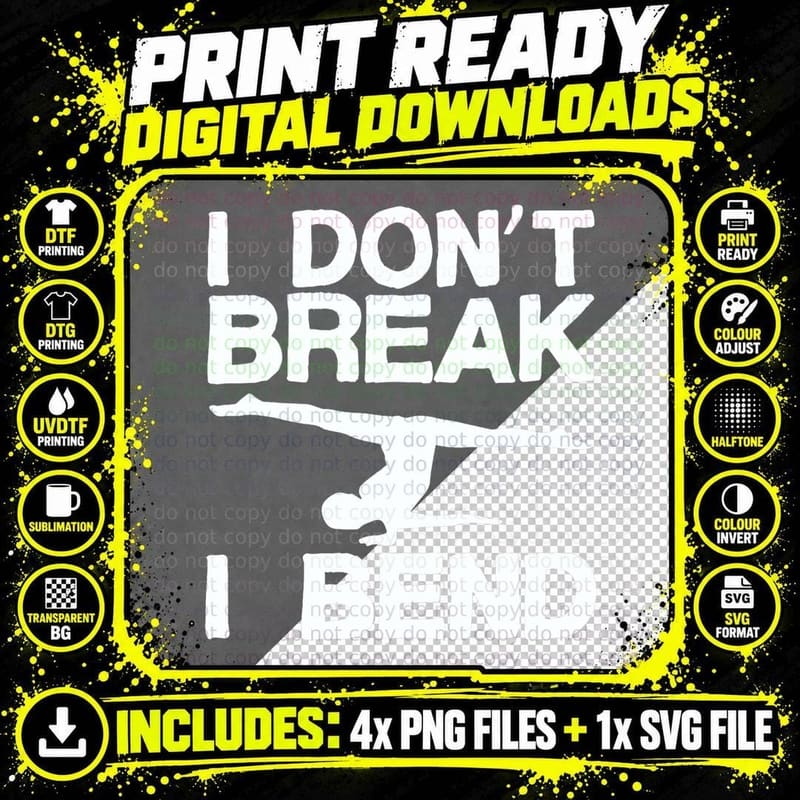 I Don't Break I Bend Gymnast Acrobatics Gymnastics Png SVG Digital Bundle