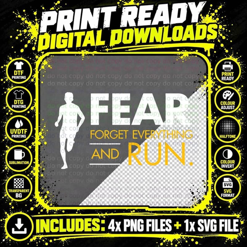 Forget Everything and Run - Track and Field Running Top Png SVG Digital Bundle